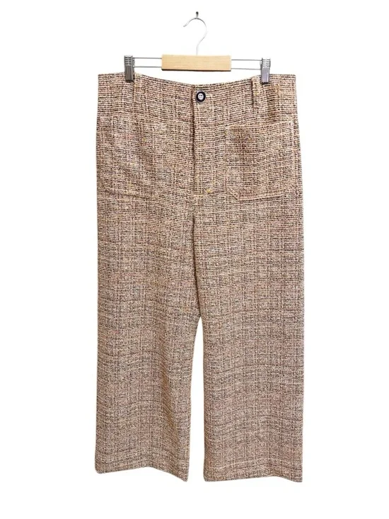 Anthropologie Maeve The Colette Tweed Crop Wide Leg Pants - Picture 2 of 7